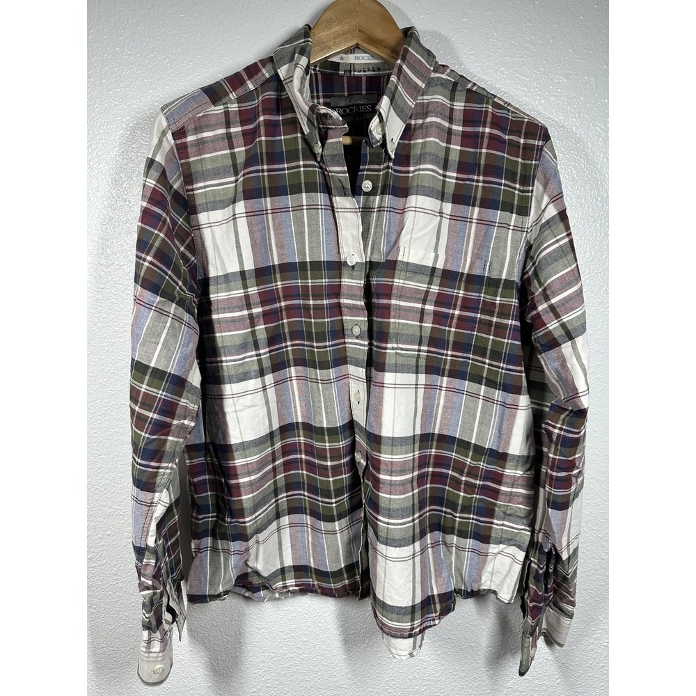 Rockies Jeanswear Shirt Mens Large Multi Plaid Button Down Cotton Long Sleeve - Picture 6 of 6